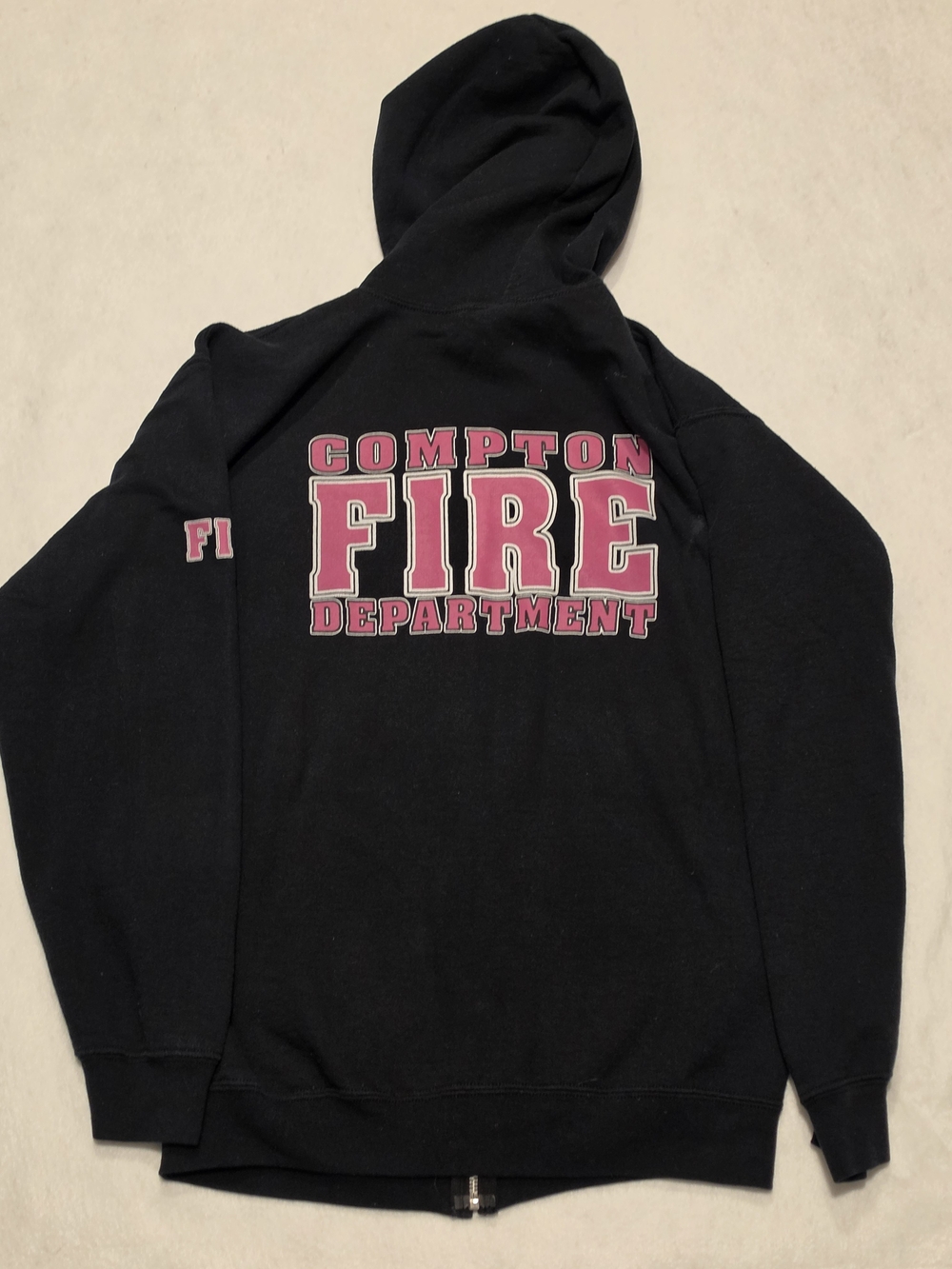 Compton Fire Department Zip Hoodie in Black